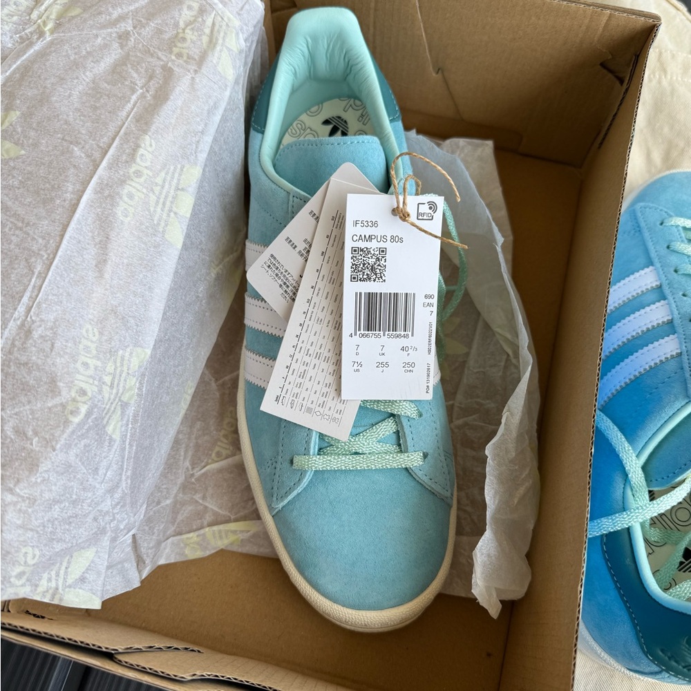 RARE Adidas Club SE from Berlin Adidas Campus 80s | Light Aqua | Mint condition